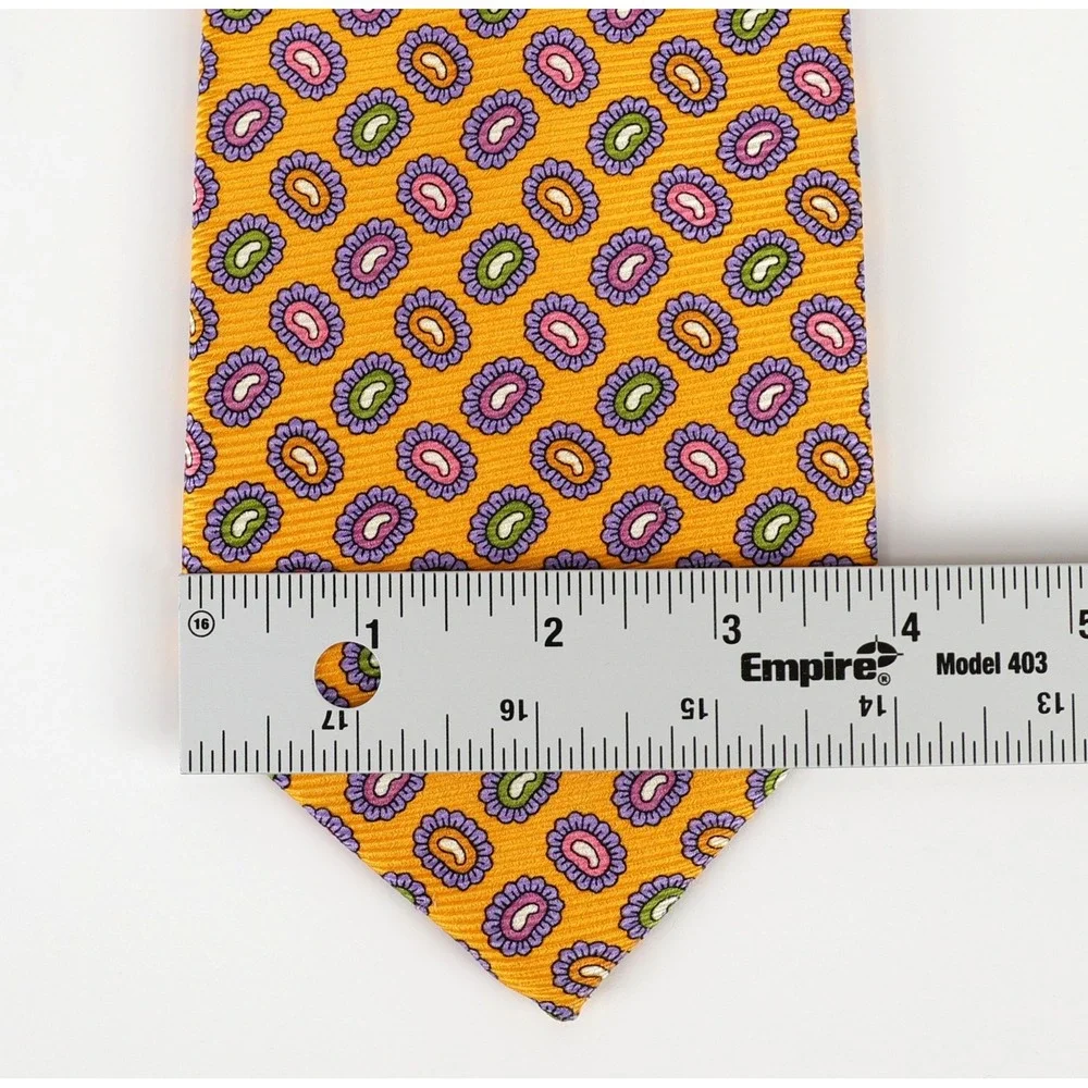 Robert Talbott Best of Class Silk Necktie Tie Orange Purple Medallion Silk USA